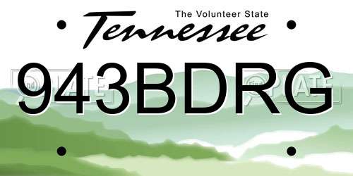 943BDRG Tennessee License Plate