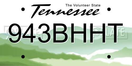 943BHHT Tennessee License Plate