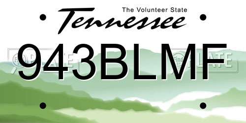 943BLMF Tennessee License Plate