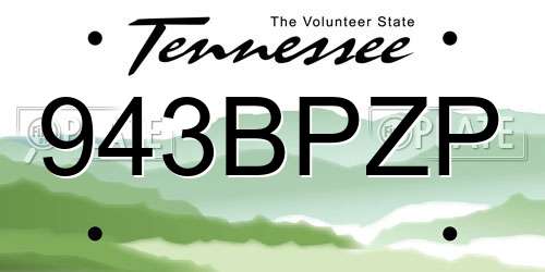 943BPZP Tennessee License Plate