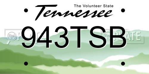 943TSB Tennessee License Plate