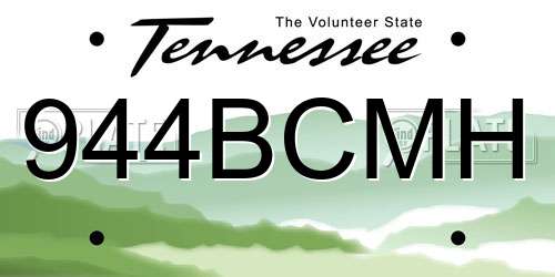 944BCMH Tennessee License Plate