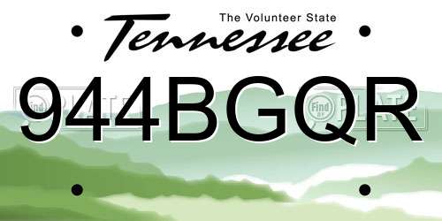 944BGQR Tennessee License Plate