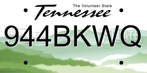 944BKWQ Tennessee License Plate