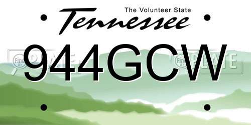 944GCW Tennessee License Plate