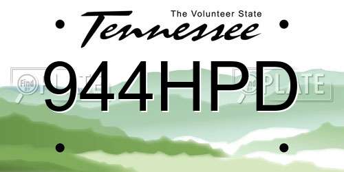 944HPD Tennessee License Plate