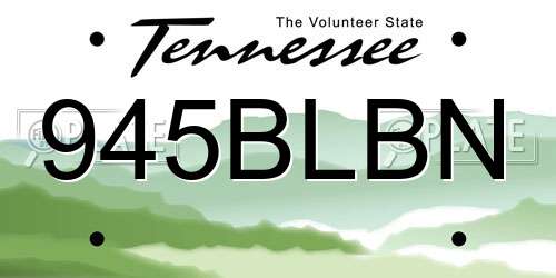 945BLBN Tennessee License Plate