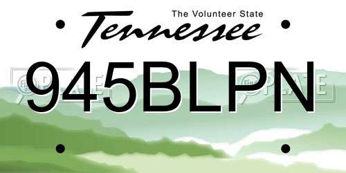 945BLPN Tennessee License Plate
