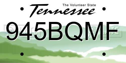 945BQMF Tennessee License Plate