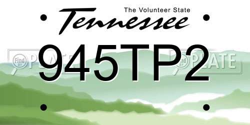 945TP2 Tennessee License Plate