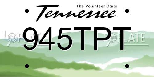 945TPT Tennessee License Plate