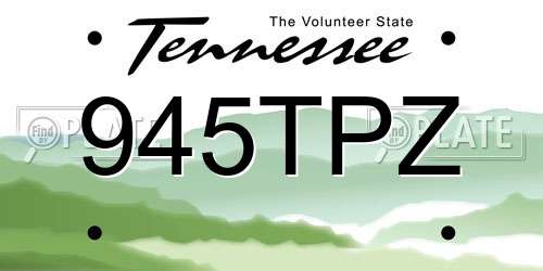 945TPZ Tennessee License Plate
