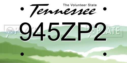 945ZP2 Tennessee License Plate