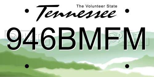 946BMFM Tennessee License Plate