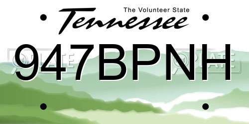 947BPNH Tennessee License Plate