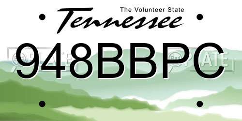 948BBPC Tennessee License Plate