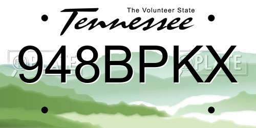 948BPKX Tennessee License Plate
