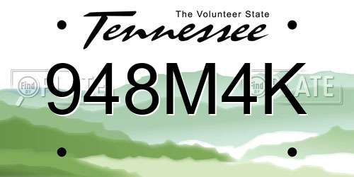 948M4K Tennessee License Plate