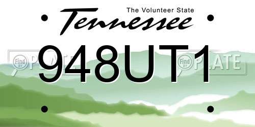 948UT1 Tennessee License Plate