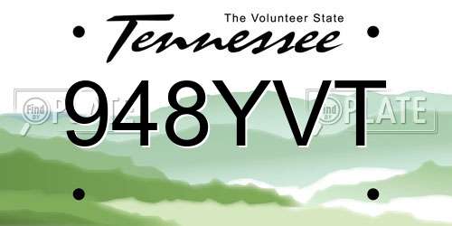 948YVT Tennessee License Plate