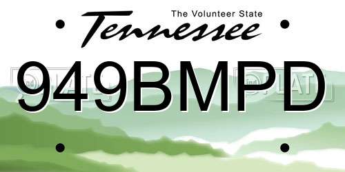 949BMPD Tennessee License Plate