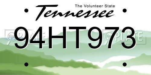 94HT973 Tennessee License Plate