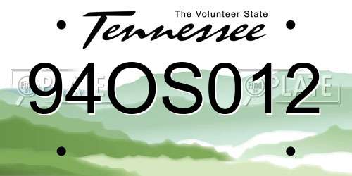 94OS012 Tennessee License Plate