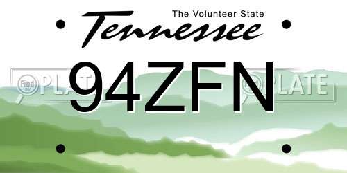 94ZFN Tennessee License Plate
