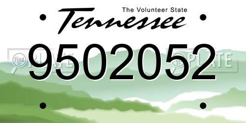 9502052 Tennessee License Plate