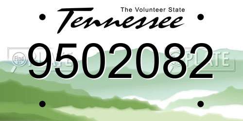 9502082 Tennessee License Plate