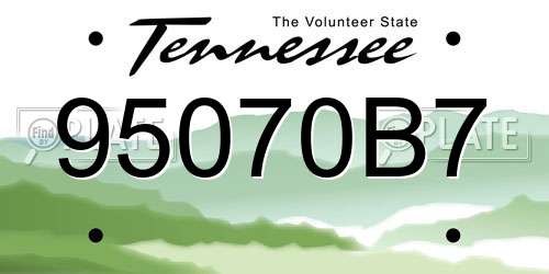 95070B7 Tennessee License Plate
