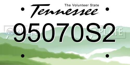 95070S2 Tennessee License Plate