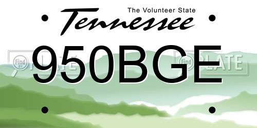 950BGE Tennessee License Plate