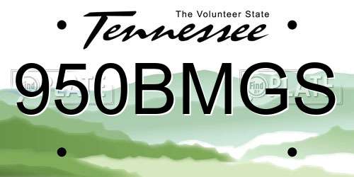 950BMGS Tennessee License Plate