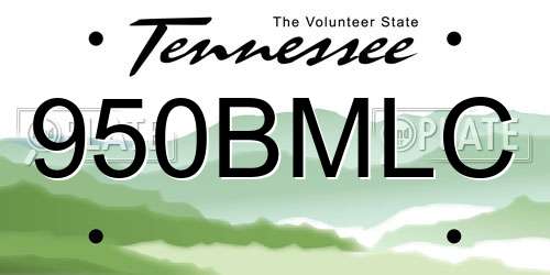 950BMLC Tennessee License Plate