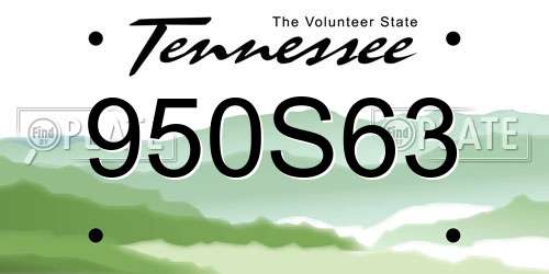 950S63 Tennessee License Plate