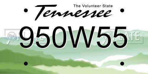 950W55 Tennessee License Plate