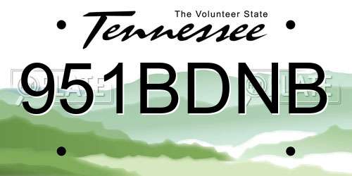 951BDNB Tennessee License Plate