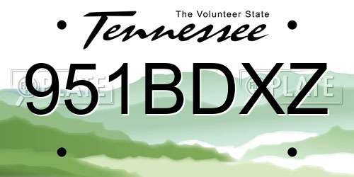 951BDXZ Tennessee License Plate