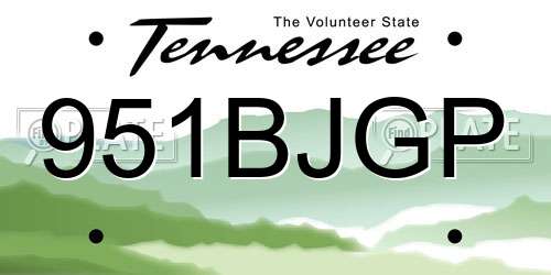 951BJGP Tennessee License Plate