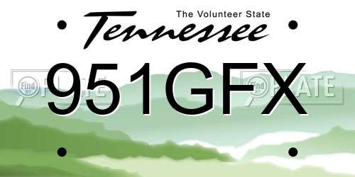 951GFX Tennessee License Plate