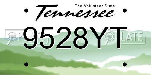 9528YT Tennessee License Plate