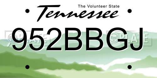 952BBGJ Tennessee License Plate