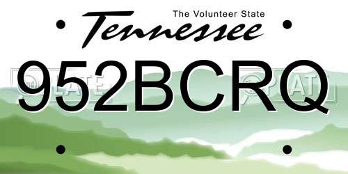 952BCRQ Tennessee License Plate