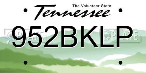 952BKLP Tennessee License Plate