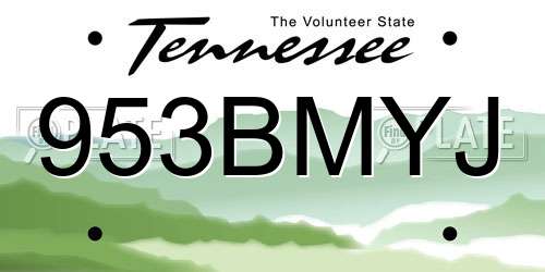 953BMYJ Tennessee License Plate