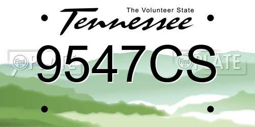 9547CS Tennessee License Plate
