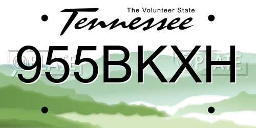 955BKXH Tennessee License Plate