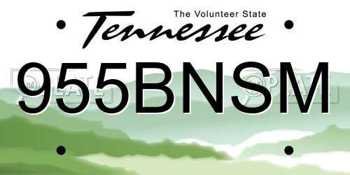 955BNSM Tennessee License Plate