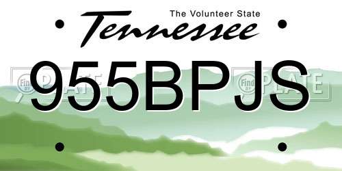 955BPJS Tennessee License Plate